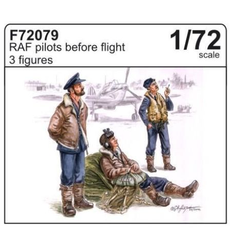 CMK 129-F72079 3D PRINTED RAF PILOTS BEFORE FLIGHT (3 FIG.) 1/72