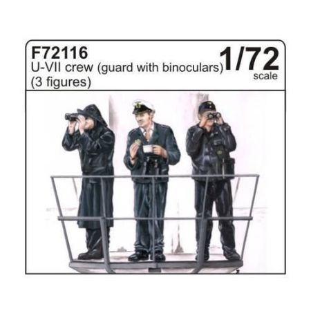 CMK129-F72116 RESIN U-VII CREW (GUARD WITH BINOCULARS) (3 FIG.) 1/72