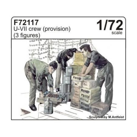 CMK 129-F72117 3D PRINTED  U-VII CREW (PROVISION) (3FIG.) 1/72
