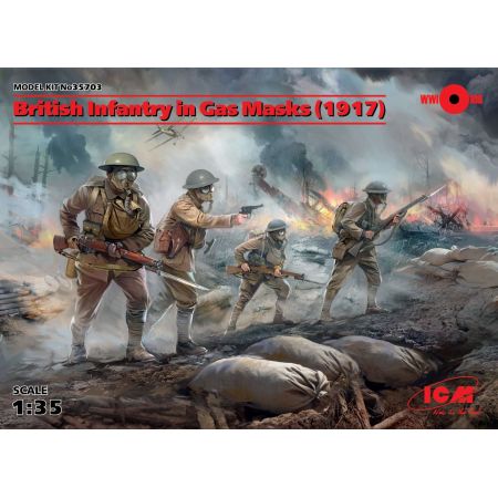 Icm 35703 - British Infantry in Gas Masks (1917) (4 figures) 1/35