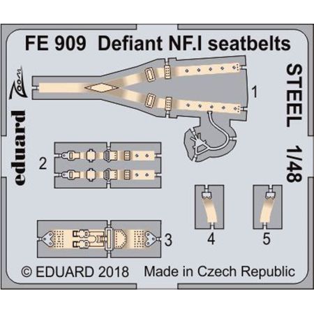 EDUARD FE909 DEFIANT NF.I SEATBELTS STEEL (AIRFIX) 1/48