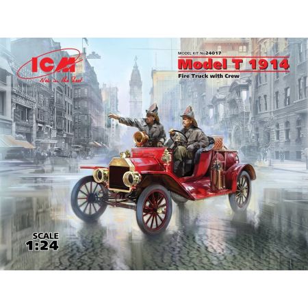 Icm 24017 - Model T 1914 Fire Truck with Crew  1/24