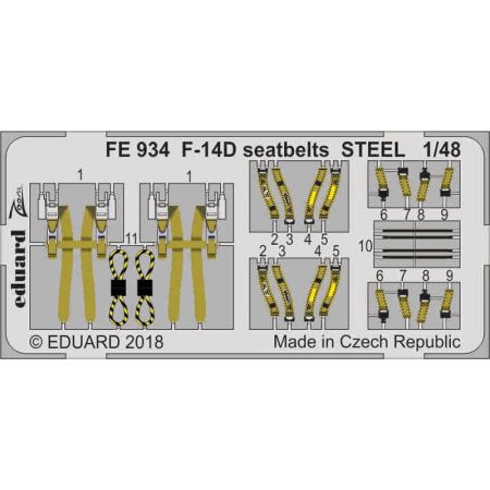 EDUARD FE934 F-14D SEATBELTS STEEL (TAMIYA) 1/48