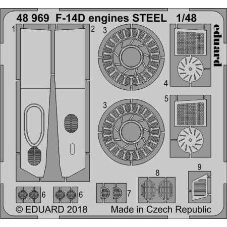 EDUARD 48969 F-14D ENGINES STEEL 1/48