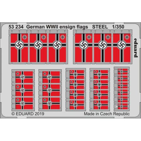 EDUARD 53234 GERMAN WWII ENSIGN FLAGS STEEL0 1/350
