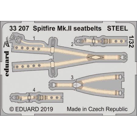 EDUARD 33207 SPITFIRE MK.II SEATBELTS STEEL (REVELL) 1/32