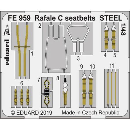 RAFALE C SEATBELTS STEEL 1/48