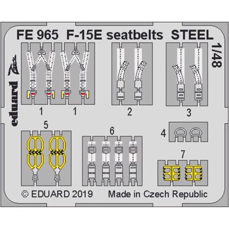 EDUARD FE965 F-15E SEATBELTS STEEL (GREAT WALL HOBBY) 1/48