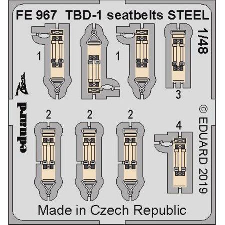 EDUARD FE967 TBD-1 SEATBELTS STEEL (GREAT WALL HOBBY) 1/48