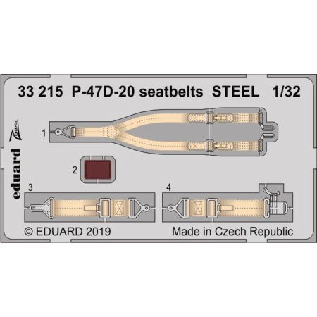 EDUARD 33215 P-47D-20 SEATBELTS STEEL (TRUMPETER) 1/32
