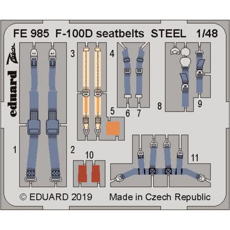 Eduard FE985 F-100D seatbelts 1/48