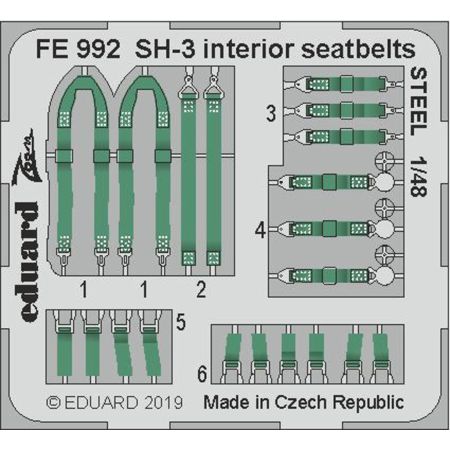 [HC] - SH-3 interior seatbelts steel 1/48