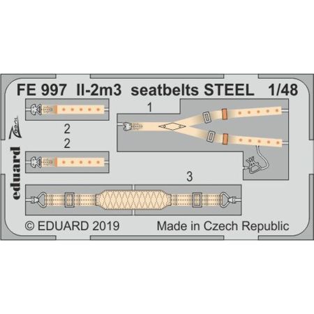 EDUARD FE997 IL-2M3 SEATBELTS STEEL (TAMIYA) 1/48