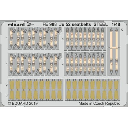 Eduard FE988 Ju 52 seatbelts steel 1/48