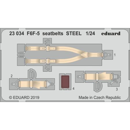 EDUARD 23034 F6F-5 SEATBELTS STEEL (AIRFIX) 1/24