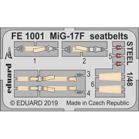 EDUARD FE1001 MIG-17F SEATBELTS STEEL (HOBBY BOSS) 1/48