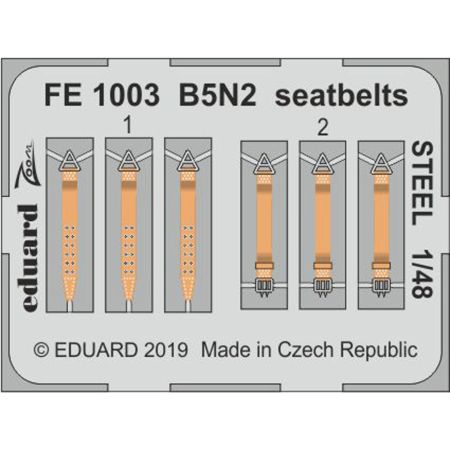 EDUARD FE1003 B5N2 SEATBELTS STEEL (HASEGAWA) 1/48