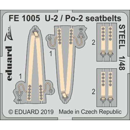 EDUARD FE1005 U-2 / PO-2 SEATBELTS STEEL (ICM) 1/48