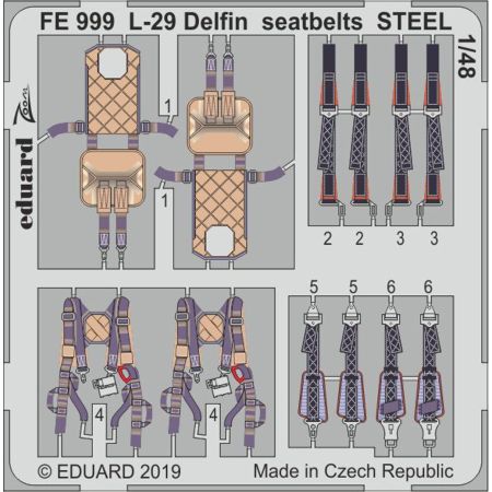 EDUARD FE999 L-29 DELFIN SEATBELTS STEEL (AMK) 1/48