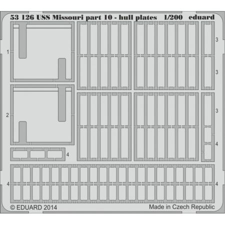 EDUARD 53126 USS MISSOURI PART 10 - HULL PLATES (TRUMPETER) 1/200