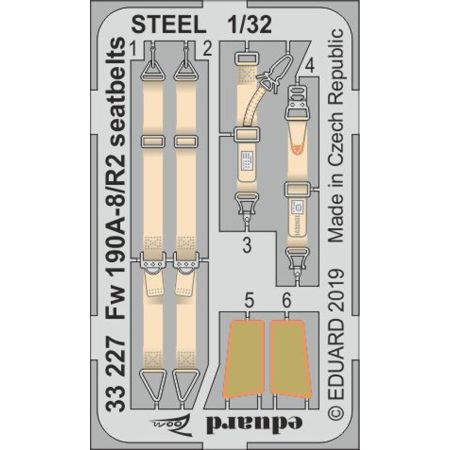 EDUARD 33227 FW 190A-8/R2 SEATBELTS STEEL (REVELL) 1/32