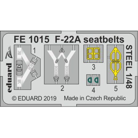 EDUARD FE1015 F-22A SEATBELTS STEEL (HASEGAWA) 1/48