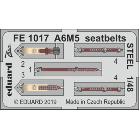 EDUARD FE1017 A6M5 SEATBELTS STEEL (TAMIYA) 1/48