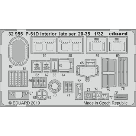 EDUARD 32955 P-51D INTERIOR LATE SER. 20-35 (TAMIYA) 1/32