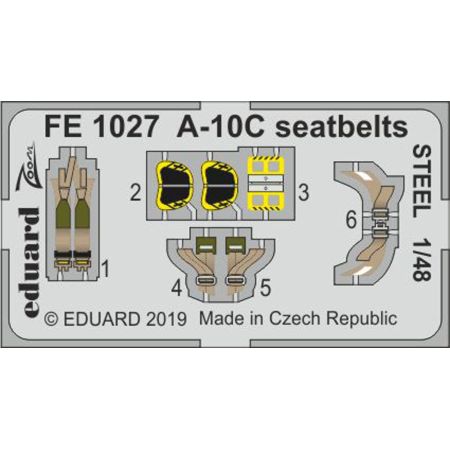 EDUARD FE1027 A-10C SEATBELTS STEEL (ITALERI) 1/48