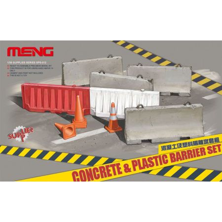 Concrete & plastic barrier set 1/35
