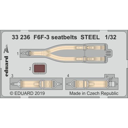 EDUARD 33236 F6F-3 SEATBELTS STEEL (TRUMPETER) 1/32