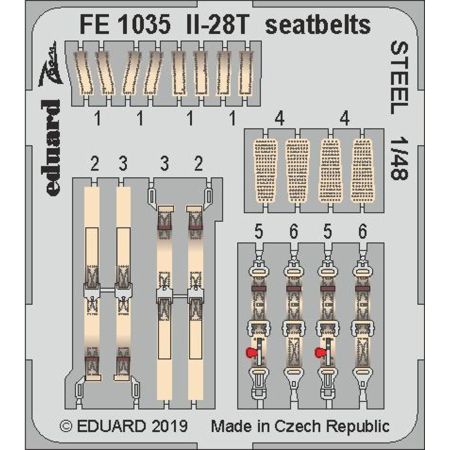 EDUARD FE1035 IL-28T SEATBELTS STEEL (BOBCAT) 1/48