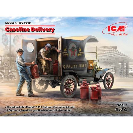 Icm 24019 - Gasoline Delivery Model T 1912 Delivery Car with American Gasoline Loaders 1/24