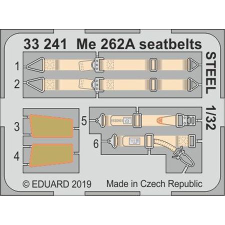 EDUARD 33241 ME 262A SEATBELTS STEEL (REVELL) 1/32