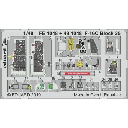 EDUARD FE1048 F-16C BLOCK 25 (TAMIYA) 1/48