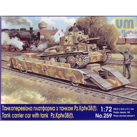 Tank carrier car with Pz.Kpfw. 38(t) 1/72