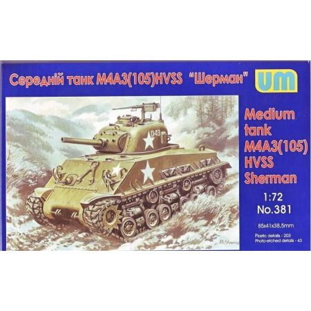 Medium tank M4A3(105) HVSS 1/72