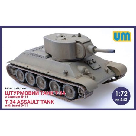 T-34 Assault tank with turret D-11 1/72