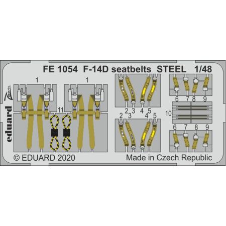 EDUARD FE1054 F-14D SEATBELTS STEEL (AMK) 1/48