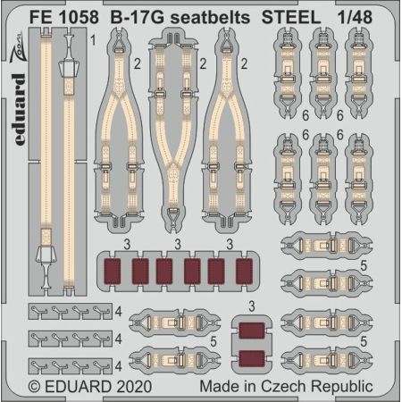 EDUARD FE1058 B-17G SEATBELTS STEEL (HKM) 1/48