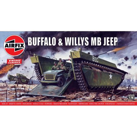 AIRFIX A02302V MAQUETTE MILITAIRE BUFFALO WILLYS MB JEEP 1/76