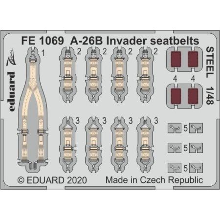 A-26B Invader seatbelts Steel 1/48