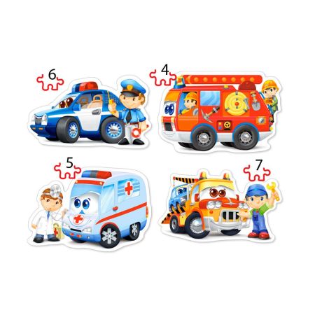 Rescue Services 4x Puzzle (4+5+6+7)