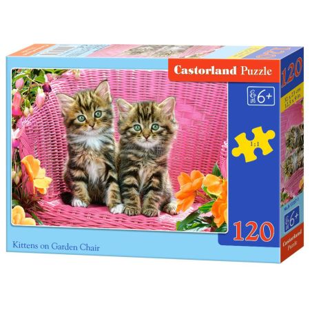 Kittens on Garden ChairPuzzle 120