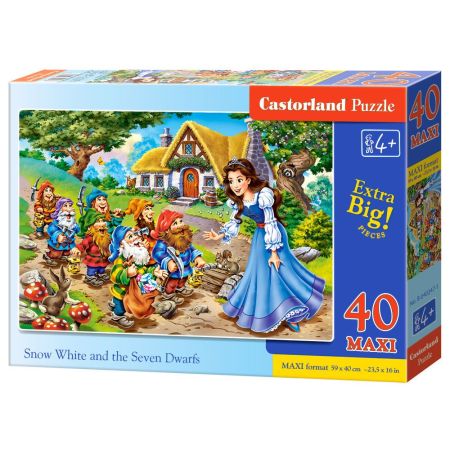 Snow White and the Seven Dwaefs, Puzzle 40 pcs maxi