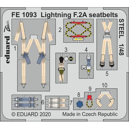 EDUARD FE1093 LIGHTNING F.2A SEATBELTS STEEL (AIRFIX) 1/48