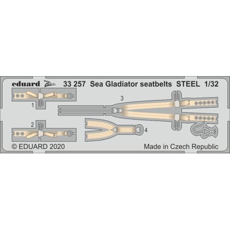 EDUARD 33257 SEA GLADIATOR SEATBELTS STEEL (ICM) 1/32