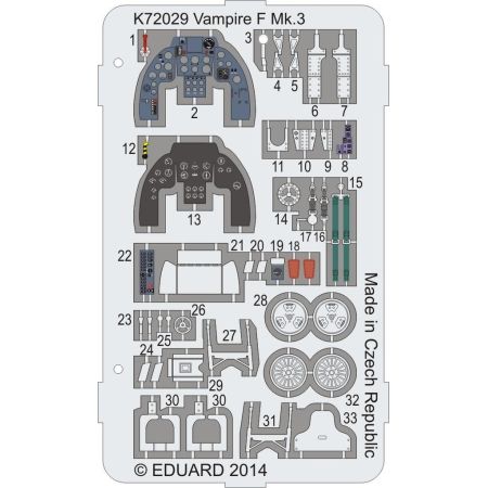Vampire F Mk.3 Coloured photo-etched parts 1/72