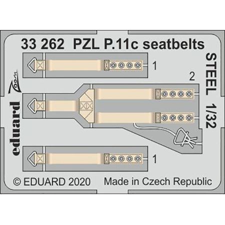 PZL P.11c seatbelts STEEL 1/32