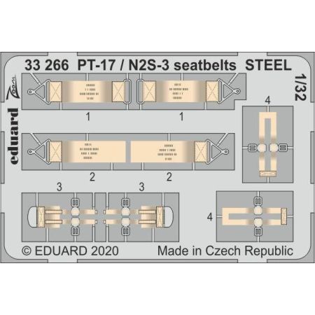 PT-17 / N2S-3 seatbelts STEEL 1/32